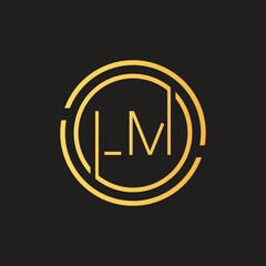 Obraz premium Luxury letter LM logo design.Royal premium letter LM logo design vector template