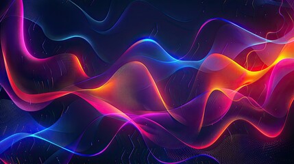 a modern flat colourful abstract background with flowing lines neon glowing profile picture border frame 