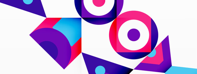 Fototapeta premium Colorful circle and triangle abstract background. Template for wallpaper, banner, presentation, background