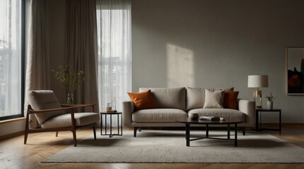 A minimalist modern living room