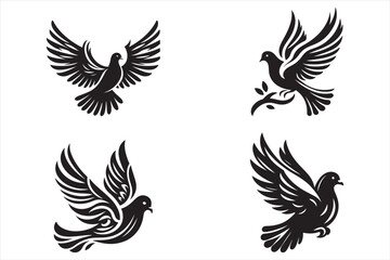 Dove silhouette vector illustration 