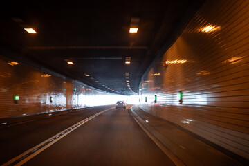 Traffic on highway in  tunnel ,  Germany