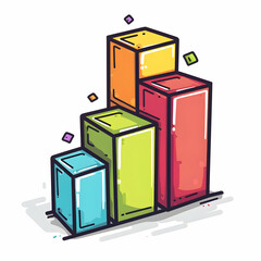 3D Flat Icon for Modern Trade with Copy Space   Project Planning Concept in Doodle Line Cartoon Style