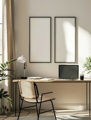 Study Desk Wall Art Picture Framework Mock-up