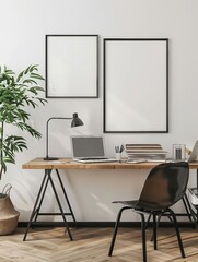 Study Desk Wall Art Picture Framework Mock-up