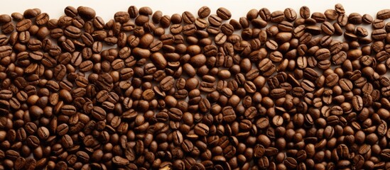 Fototapeta premium Studio shot of coffee beans shaped as an arrow. copy space available