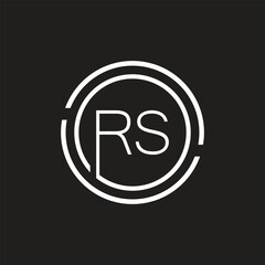 Luxury letter RS logo design.Royal premium letter RS logo design vector template