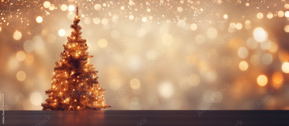 Leinwandbilder bokeh twinkling lights surround the festive christmas tree creating a beautiful copy space image