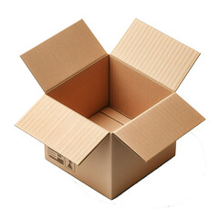 Blank cardboard box isolated on transparent background