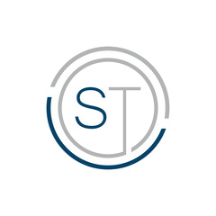 Luxury letter ST logo design.Royal premium letter ST logo design vector template