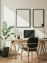 Study Desk Wall Art Picture Framework Mock-up