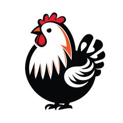 Hen and rooster, Rooster side head esport logo design