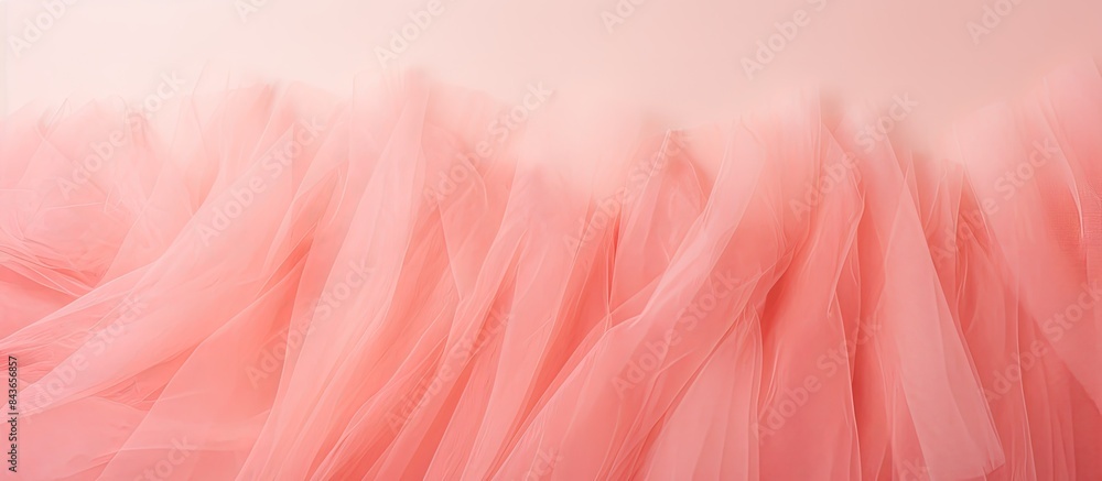 Poster a pink tulle fabric texture is seen from a top down view set against a coral background this trendy 
