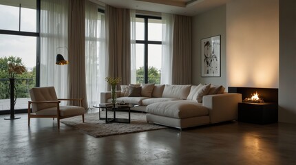 Clear minimalist modern living room