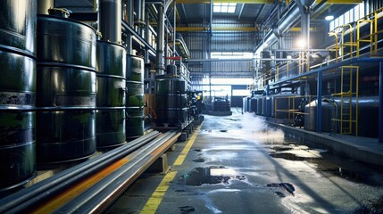 Fototapeta premium Ensuring Safety: Precision in Chemical Storage Checks for Protective Measures in the Industry