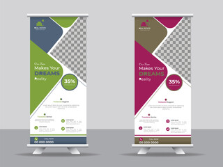 professional Roll up banner templates design, roll up banner vector design