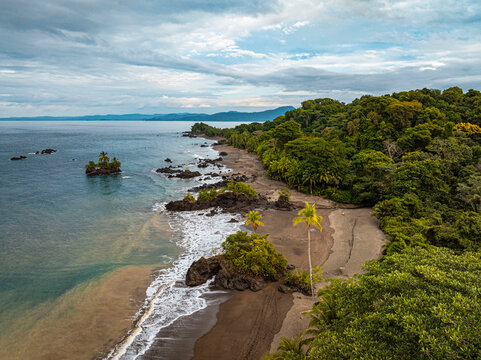 Nuqui, Choc&ograve; on the pacific ocean in Colombia by drone