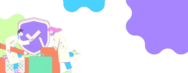 Medical characters fighting the epidemic flat vector concept operation hand drawn illustration
