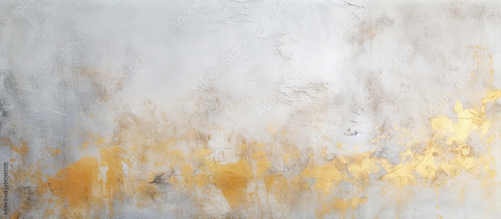 Aufkleber grunge style background with a white and gold concrete wall texture perfect for copy space image