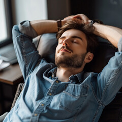 man sleeping on sofa