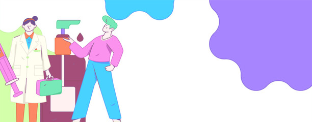 Medical characters fighting the epidemic flat vector concept operation hand drawn illustration
