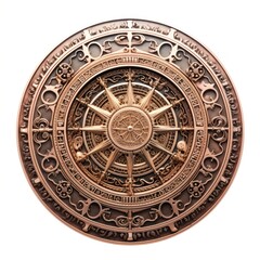 Obraz premium Nouveau art of zodiac frame copper bronze white background.
