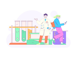 Medical characters fighting the epidemic flat vector concept operation hand drawn illustration
