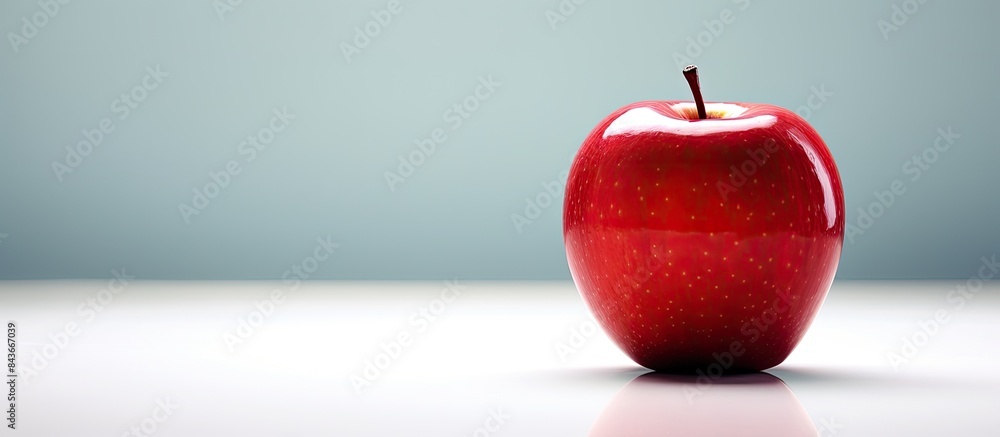 Poster A red apple is placed on a background of the same color creating a cohesive concept and providing ample copy space