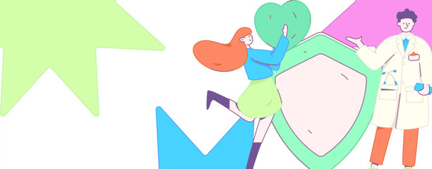 Medical characters fighting the epidemic flat vector concept operation hand drawn illustration
