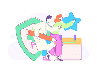 Medical characters fighting the epidemic flat vector concept operation hand drawn illustration
