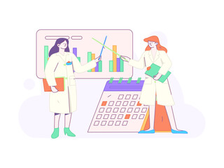 Medical characters fighting the epidemic flat vector concept operation hand drawn illustration
