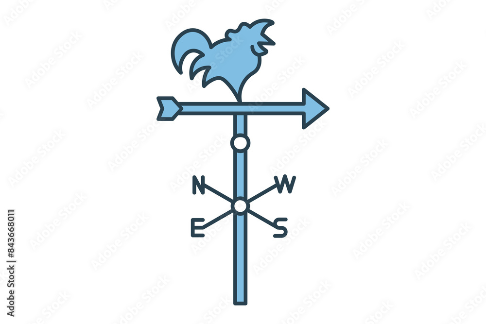 Poster weather vane icon. icon related to weather. suitable for web site, app, user interfaces, printable e