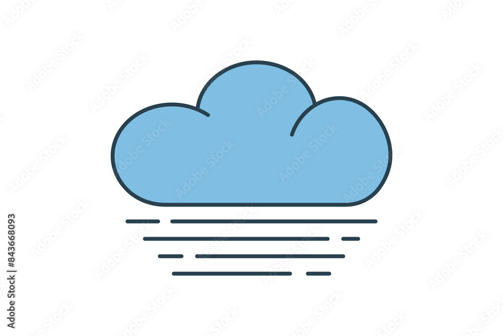 Poster fog icon. icon related to weather. suitable for web site, app, user interfaces, printable etc. flat 