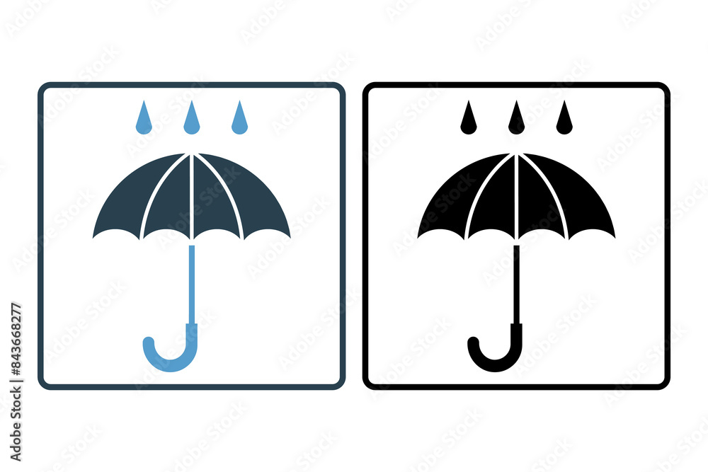 Poster umbrella icon. icon related to weather. suitable for web site, app, user interfaces, printable etc. 