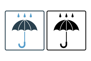 Umbrella icon. icon related to weather. suitable for web site, app, user interfaces, printable etc. solid icon style. simple vector design editable