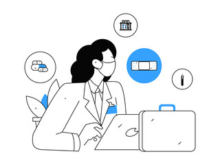Medical characters fighting the epidemic flat vector concept operation hand drawn illustration
