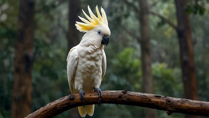 Winged Wonder: A Majestic Parrot Amongst the Trees