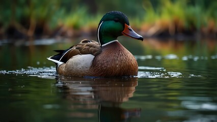 Pond Prince: The Graceful Male Mallard on Display
