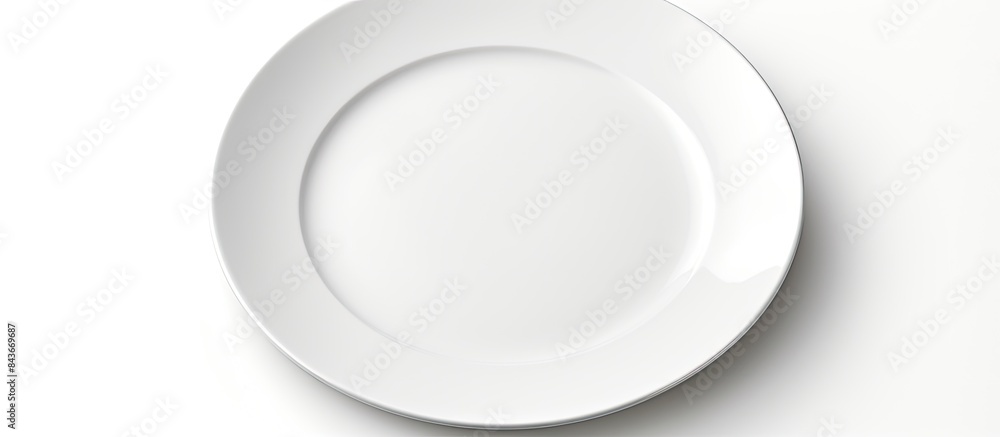 Poster empty plate isolated on white background. copy space available