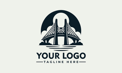 Bridge Vector Logo: A Timeless Design for Infrastructure, Community, and Technology Brands A Symbol of Overcoming Challenges and Building Relationships