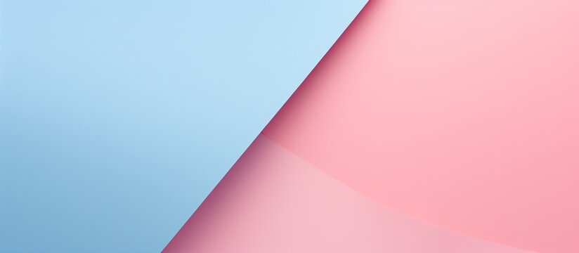 Creative layout made of gradient pastel pink and blue paper backround Minimal flat lay. copy space available