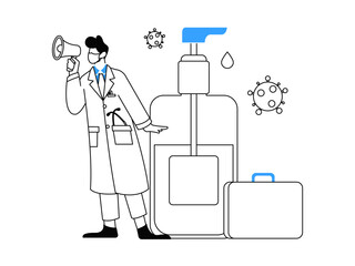 Medical characters fighting the epidemic flat vector concept operation hand drawn illustration
