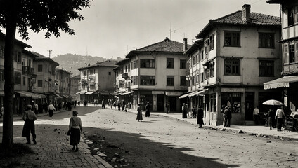 Obraz premium street in the town