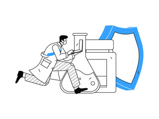 Medical characters fighting the epidemic flat vector concept operation hand drawn illustration
