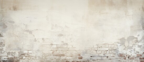 Corner old white brick wall Grunge background. copy space available
