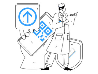 Medical characters fighting the epidemic flat vector concept operation hand drawn illustration
