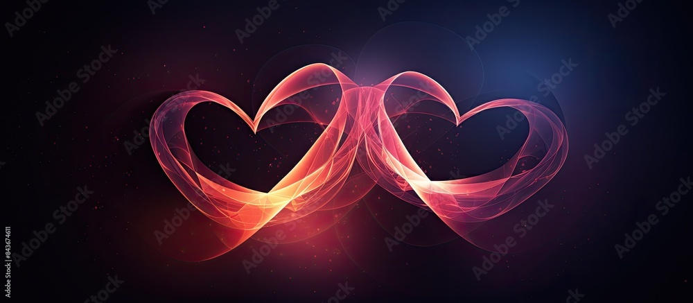 Poster Two lovers heart Decor for greeting card. copy space available