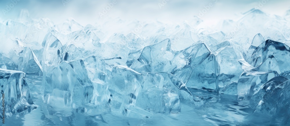 Poster the texture of frozen water ice the perfect background for your design. copy space available