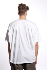 Obraz premium An oversized white t-shirt fashion sleeve white background.