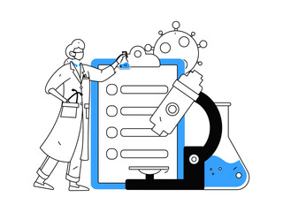 Medical characters fighting the epidemic flat vector concept operation hand drawn illustration
